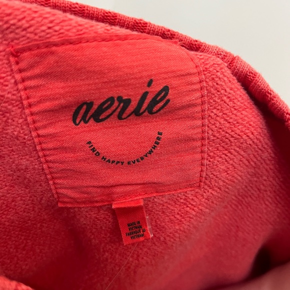 Aerie NWTS Coral Red Pink Oversized Mind In The‎ Mountains Loungewear Sweater - Picture 7 of 9